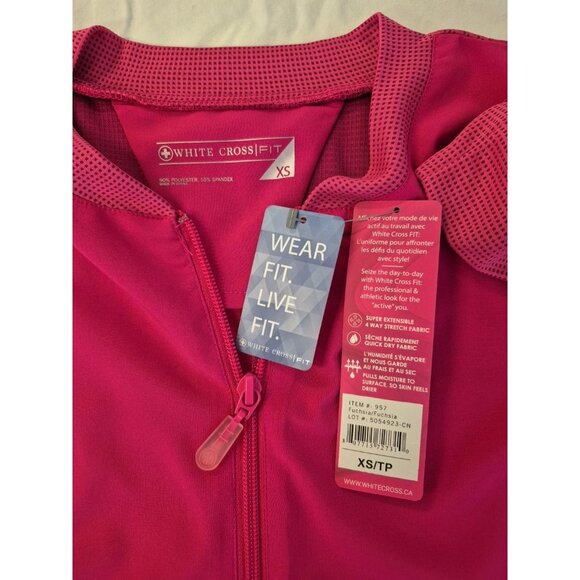 Whitecross Fit Women's XS Scrubs Set Long Sleeve Tee, Pants & Jacket Fuchsia - Picture 5 of 16